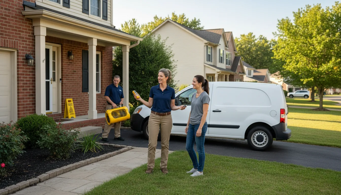 Residential water damage restoration in Rapids City, IL